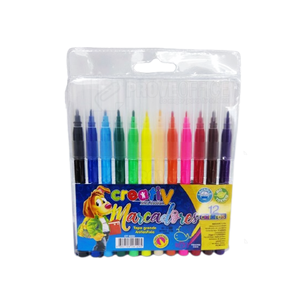 MARCADORES ESCOLARES 12 COLORES CREATIV